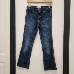 The Great. The Nerd High Rise Cropped Kick Flare Jeans Size 25